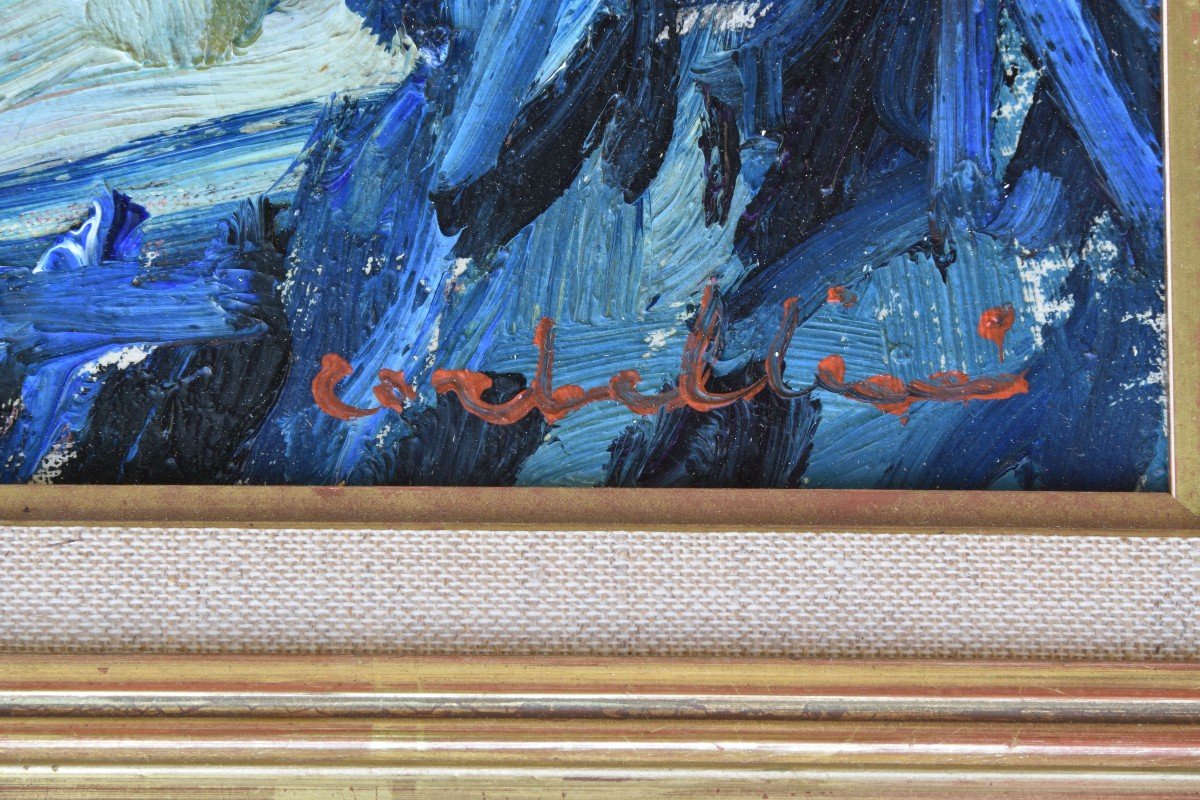 Luigi Corbellini "portrait d'Enfant" Huile Sur Toile 35x27-photo-3